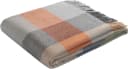 BIEDERLACK Britta Plaid Karo-Look Wolldecke Grau Orange Beige Bild 2