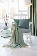 Biederlack Plaid teal-green Salbei Creme Kaschmir Wolle Doubleface Bild 1