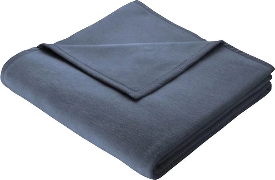 Biederlack Wohndecke Cotton Home Jeans Blau Uni Design Kuscheldecke