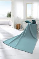 BIEDERLACK Cotton Home Wohndecke Blau Aqua Uni Design Bild 1