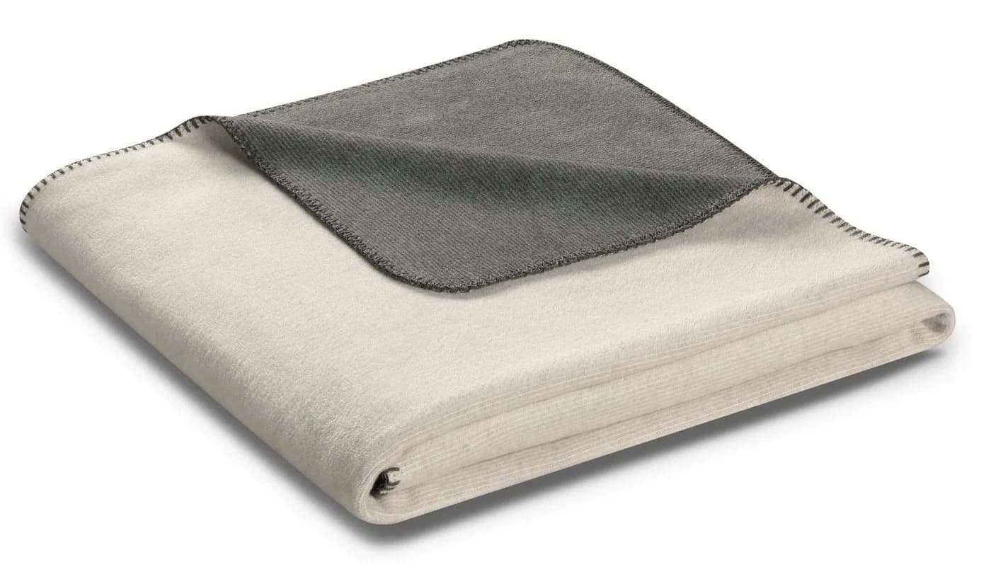 BIEDERLACK Wohndecke Melange Beige/Graphit mit Zierstich - Bild 2