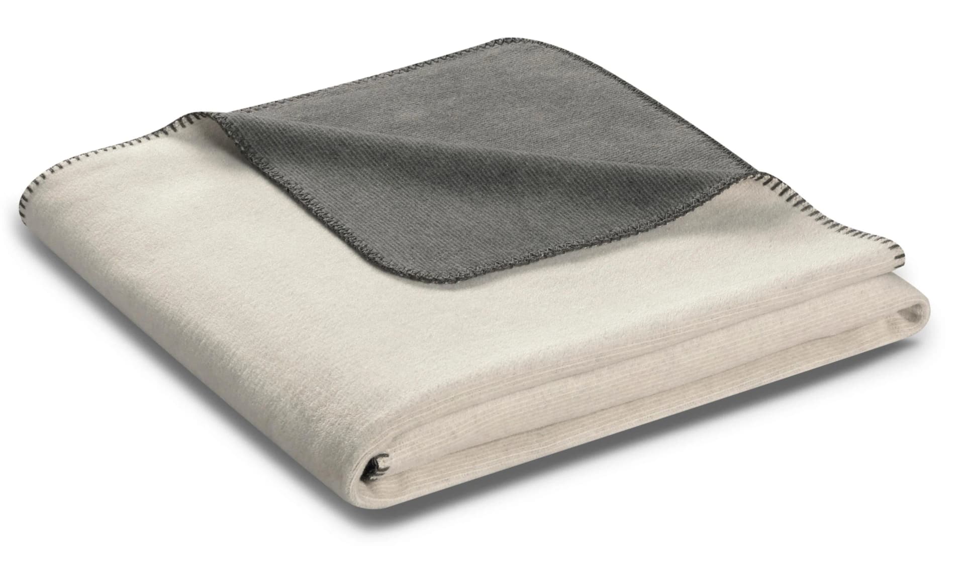 BIEDERLACK Wohndecke Melange Beige/Graphit mit Zierstich - Bild 5