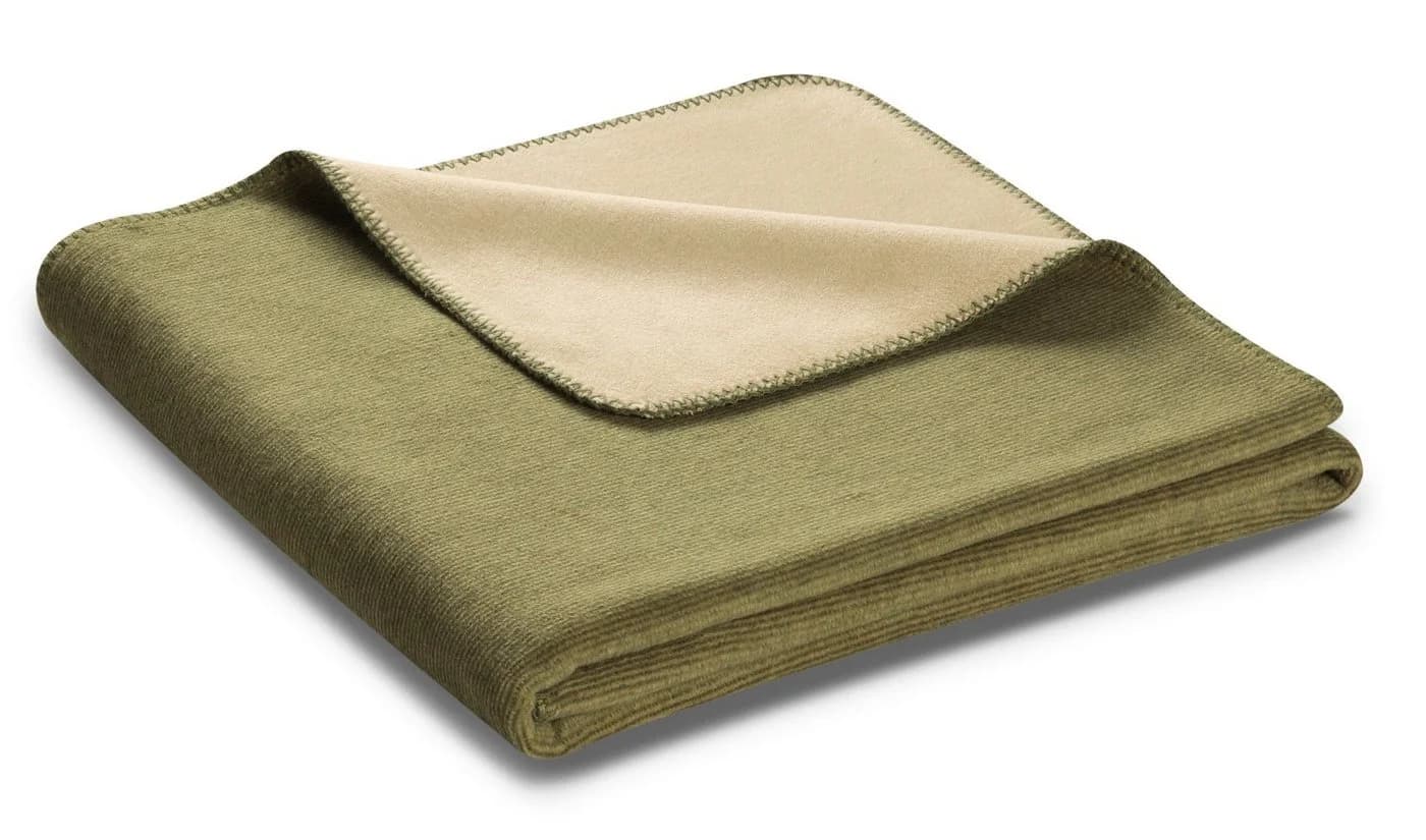 BIEDERLACK Wohndecke Melange Olive Beige Baumwolle Polyester - Bild 2
