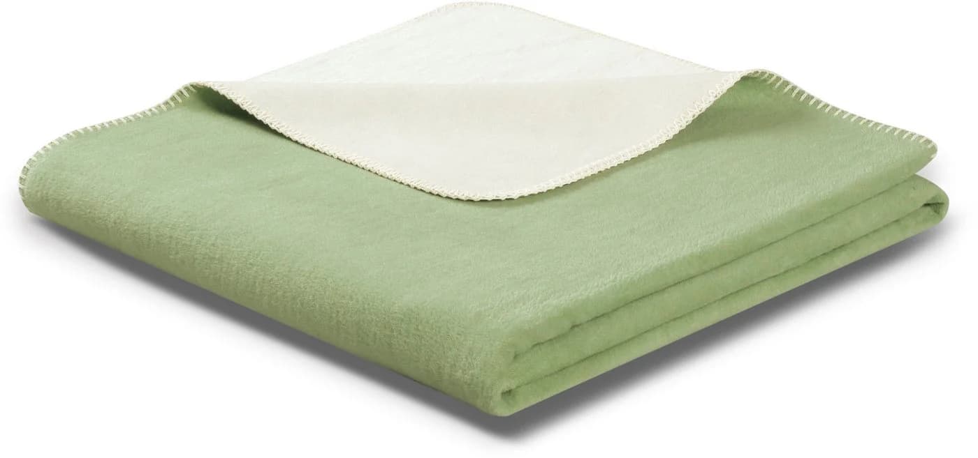 BIEDERLACK Wohndecke Doubleface Mint Ecru Baumwollmischgewebe - Bild 2
