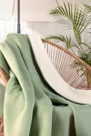 BIEDERLACK Wohndecke Doubleface Mint Ecru Baumwollmischgewebe Bild 3