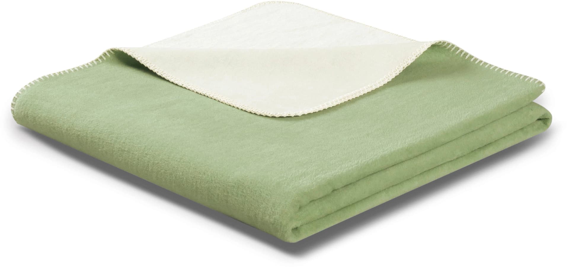 BIEDERLACK Wohndecke Doubleface Mint Ecru Baumwollmischgewebe - Bild 5