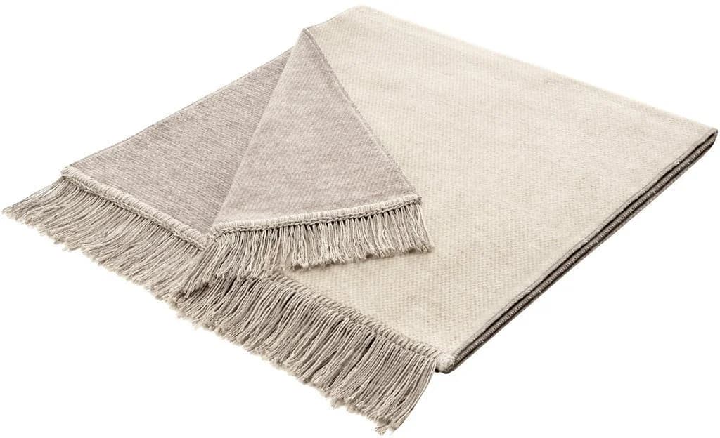 BIEDERLACK Sesselschoner Cotton Cover Salt & Pepper Beige mit Fransen - Bild 2