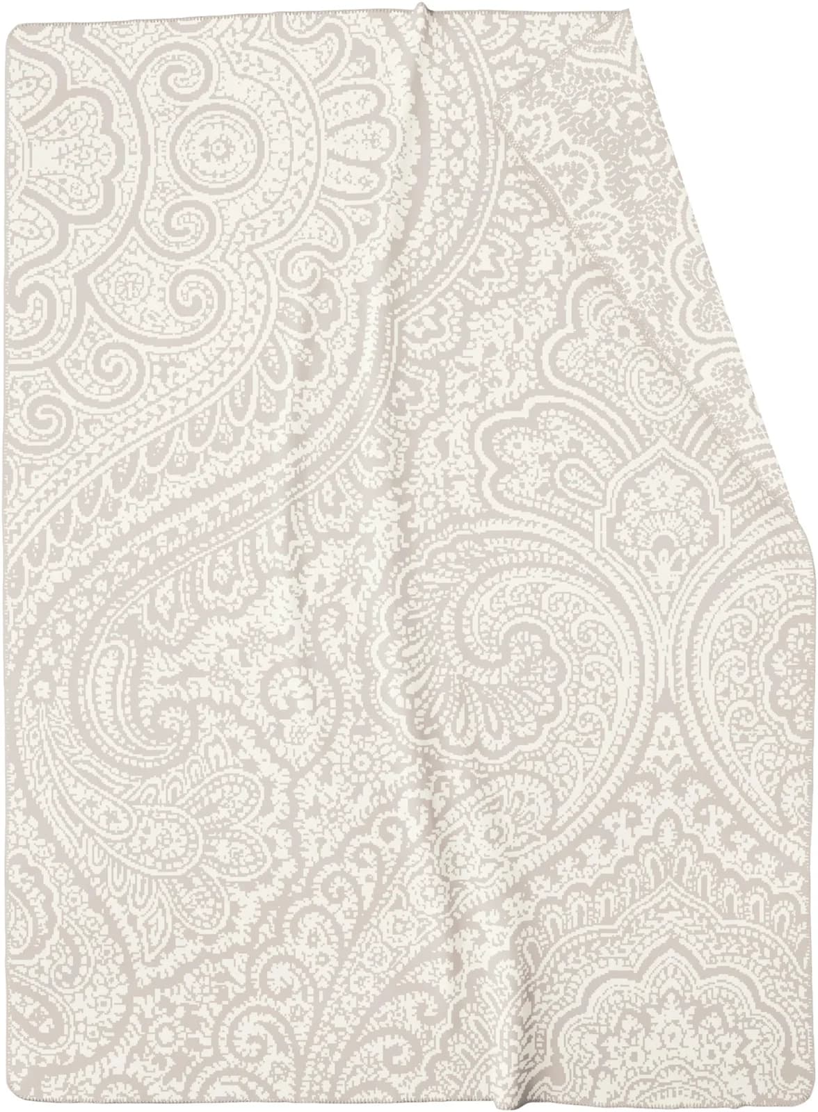 Biederlack Wohndecke Swinging Paisley Grau Beige Mischgewebe