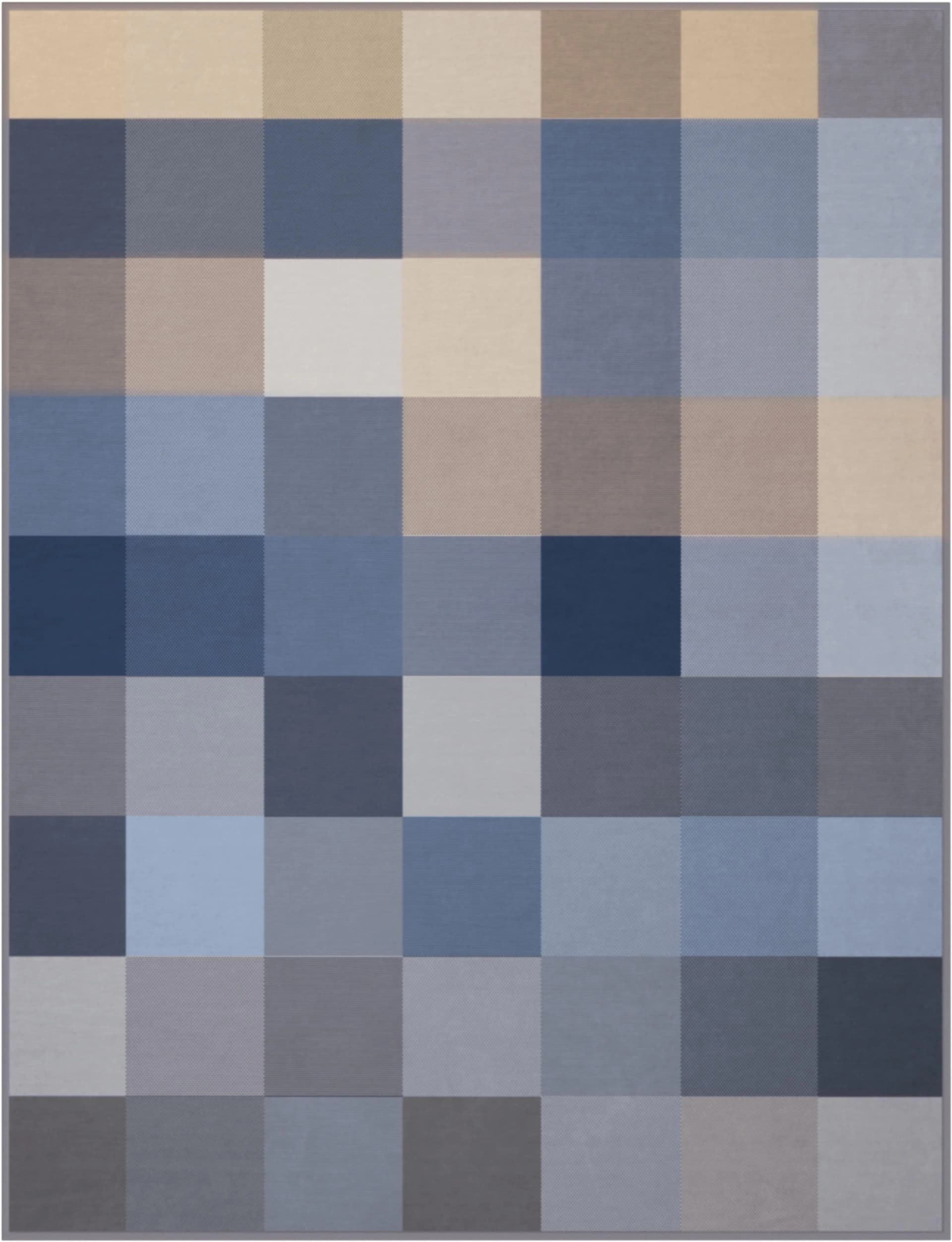 BIEDERLACK Wohndecke Woven Blau 100% Baumwolle Karo - Bild 4
