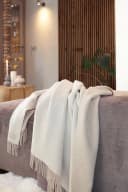 BIEDERLACK Plaid Britta Beige 100% Wolle Kariert Bild 1