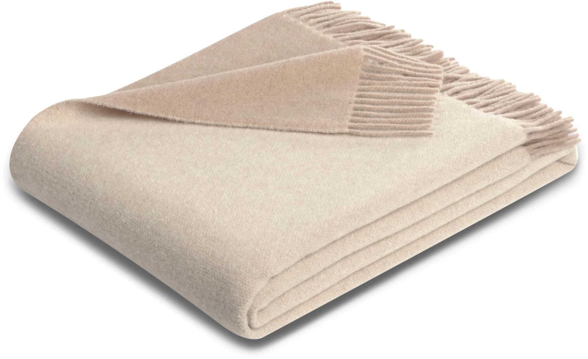 BIEDERLACK Plaid Britta Beige 100% Wolle Kariert - Bild 3