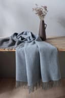 Traumschloss Wohndecke Naturale 80% Wolle 20% Kaschmir Blau Beige Bild 1