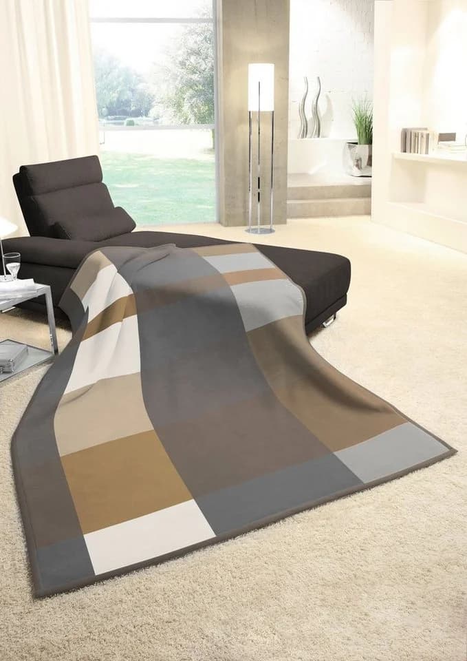 Biederlack Cotton Home Wohndecke Karo-Motiv Zeitlos