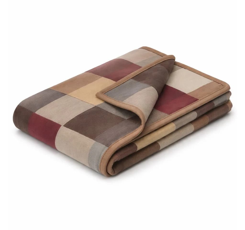 Biederlack Wohndecke Cotton Home Karo-Motiv Braun - Bild 2