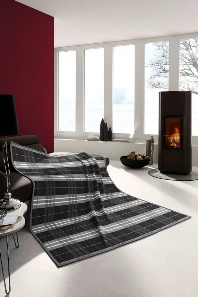 Biederlack Cotton Home Wohndecke Streifen-Motiv 150x200cm