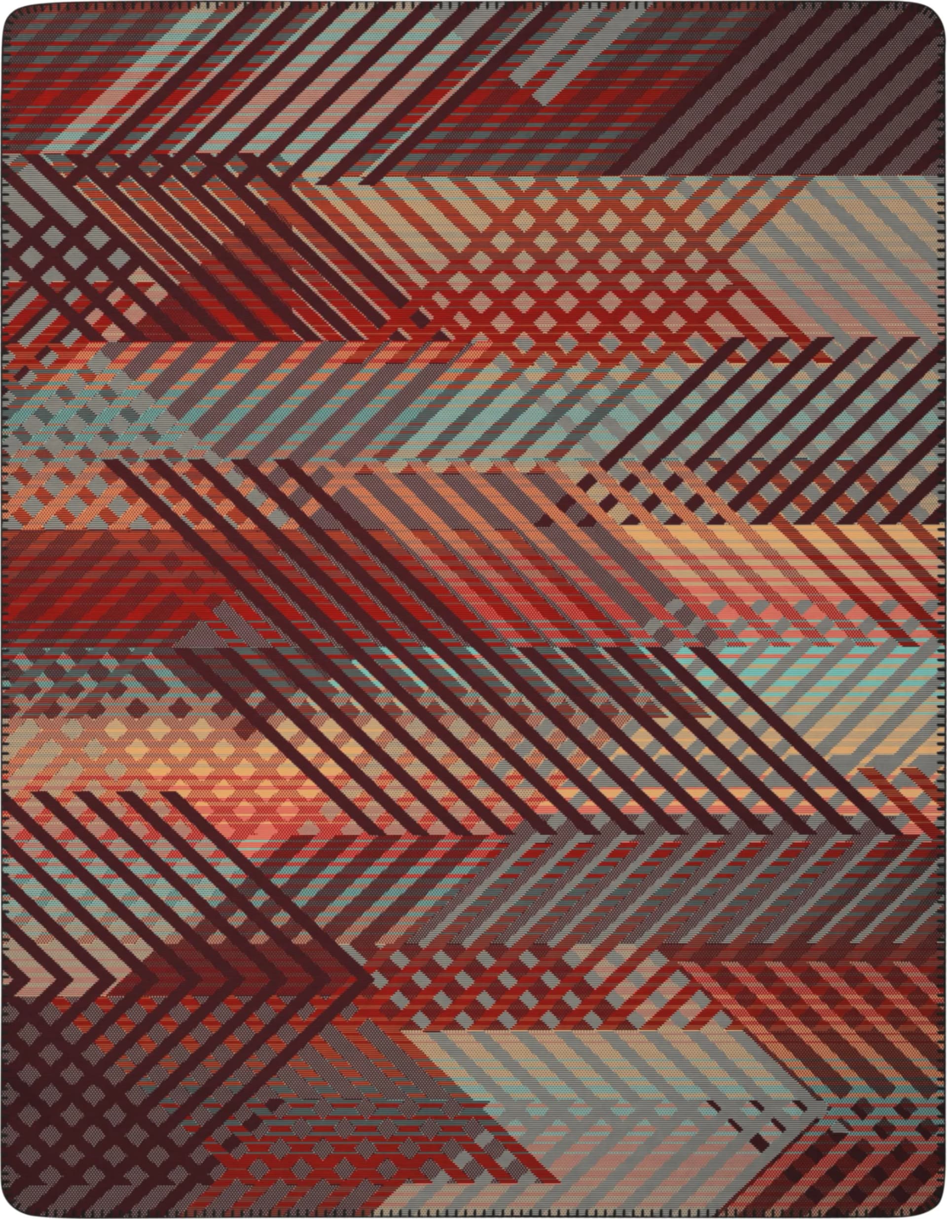 BIEDERLACK Wohndecke Vibrance Rot Zickzackmuster