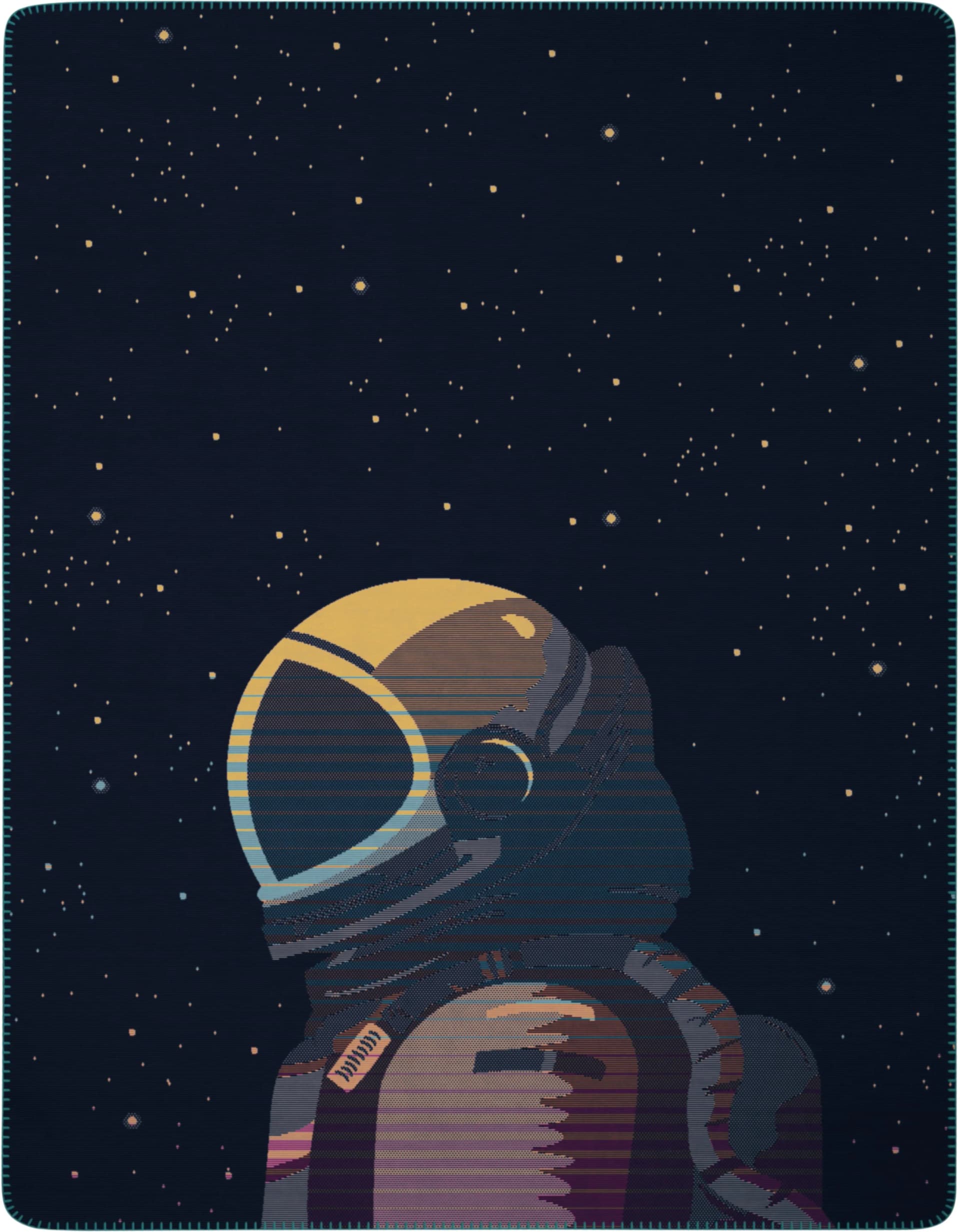 Biederlack Wohndecke Astronaut Blau 150x200cm Baumwolle Polyacryl Polyester