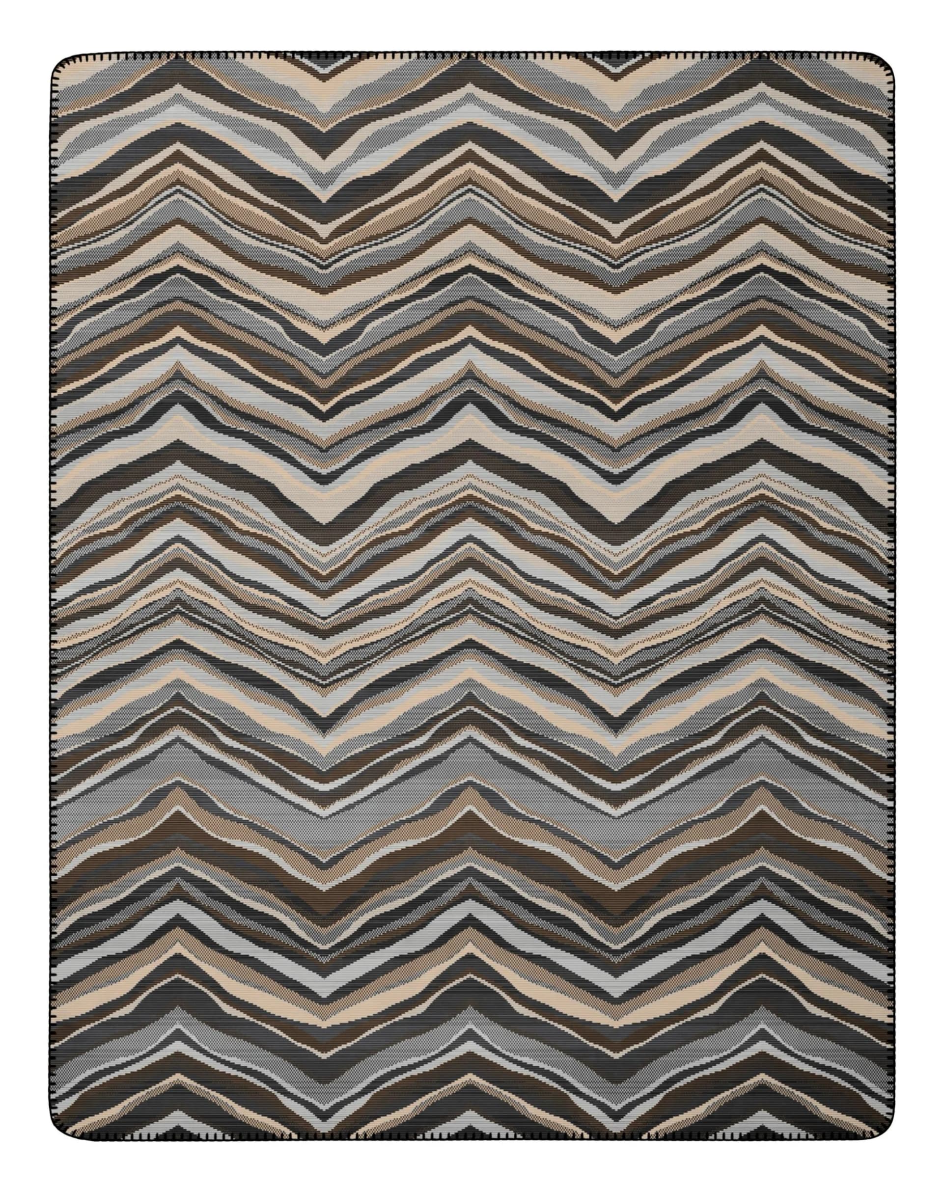 BIEDERLACK Wohndecke Wildline Grau Anthrazit Natur Zierstich