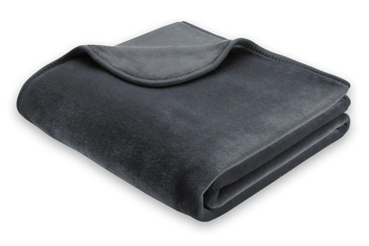 Biederlack Deluxe Wohndecke Uni-Farben Anthrazit Polyester - Bild 2