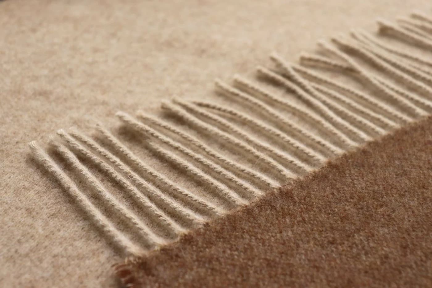 biederlack Kaschmirplaid 80% Wolle 20% Kaschmir Beige - Bild 4