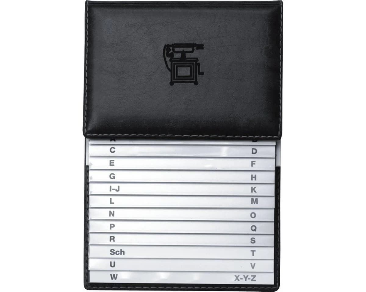 VELOFLEX Tagebuch Telefonregister Schwarz PVC