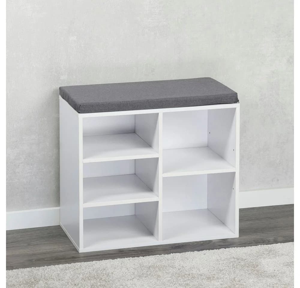 Kesper Schuhschrank mit Sitzkissen Weiß