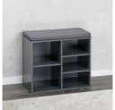 Kesper Schuhschrank Grau mit Sitzkissen - 5 Paar Stauraum Bild 1