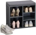 Kesper Schuhschrank Grau mit Sitzkissen - 5 Paar Stauraum Bild 3