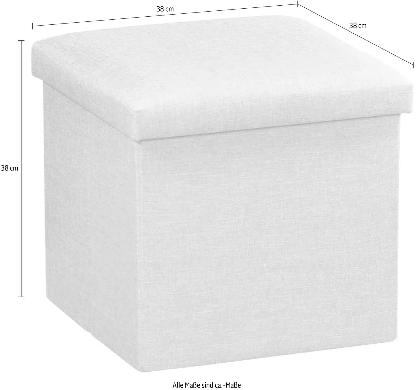 KESPER Sitzhocker Box Grau mit Stauraum und gepolsterter Sitzfläche - Bild 4