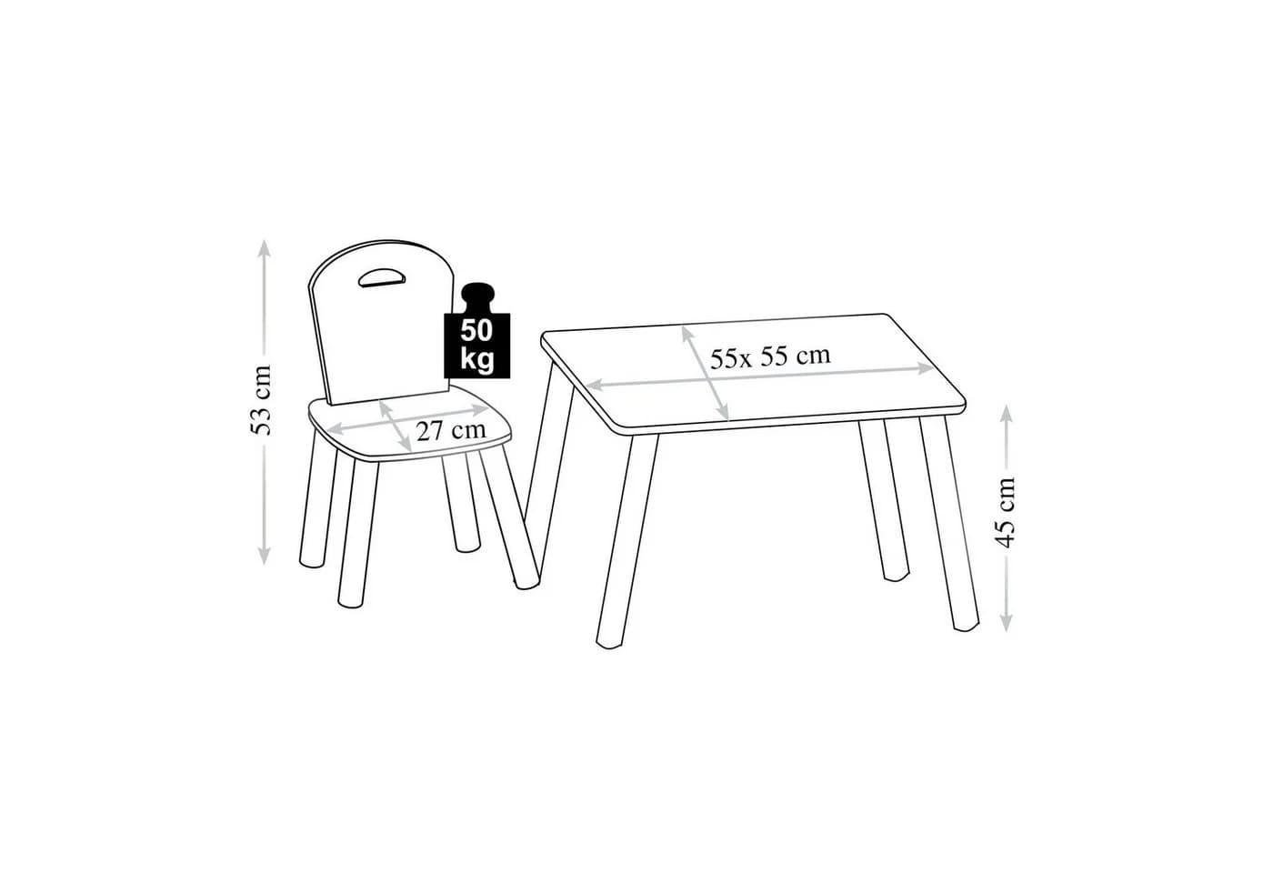 KESPER® Kindertisch mit 2 Stühlen Weiß FSC-zertifiziert - Bild 3