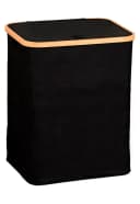 KESPER® Wäschebox mit Klappe Schwarz Polyester Bambus Bild 3