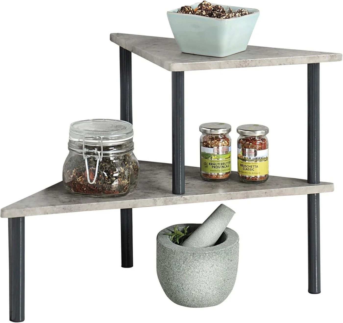 KESPER® Küchenregal 2 Ebenen Grau Beton-Optik