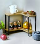 Kesper Eckregal Küche Holz Metall Schwarz Braun Bild 5