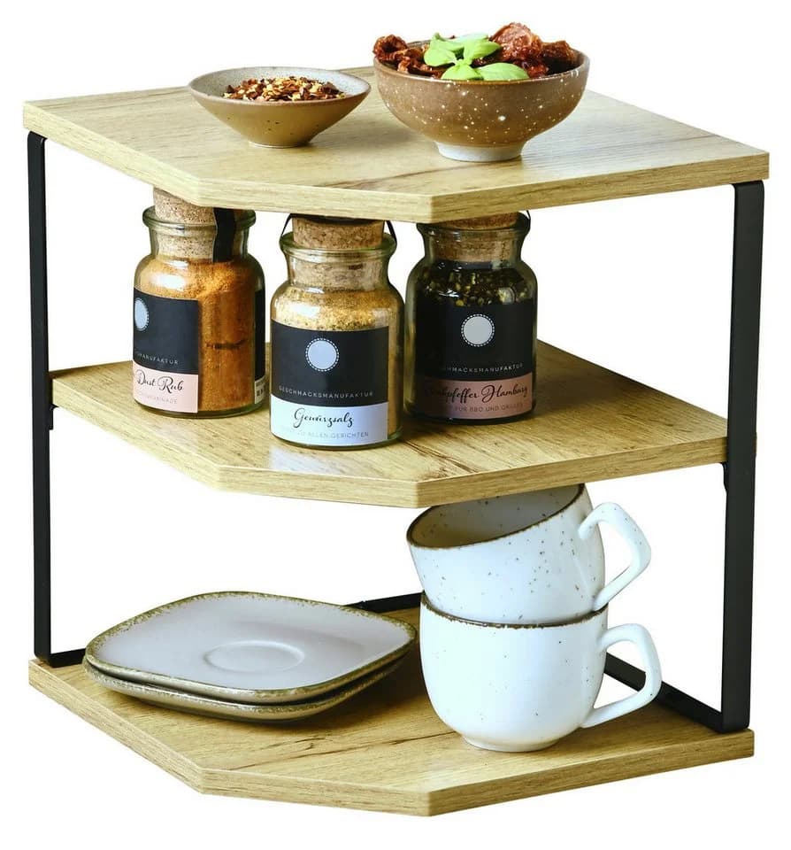 KESPER® Eckregal Eck-Küchenregal Braun Industrial Design