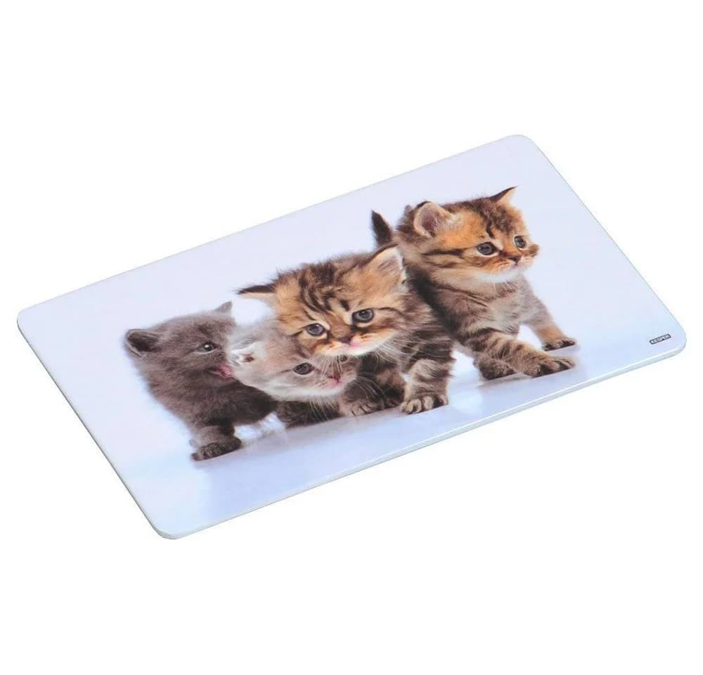 Kesper Frühstücksbrettchen Katzen Melamin Braun/Weiß