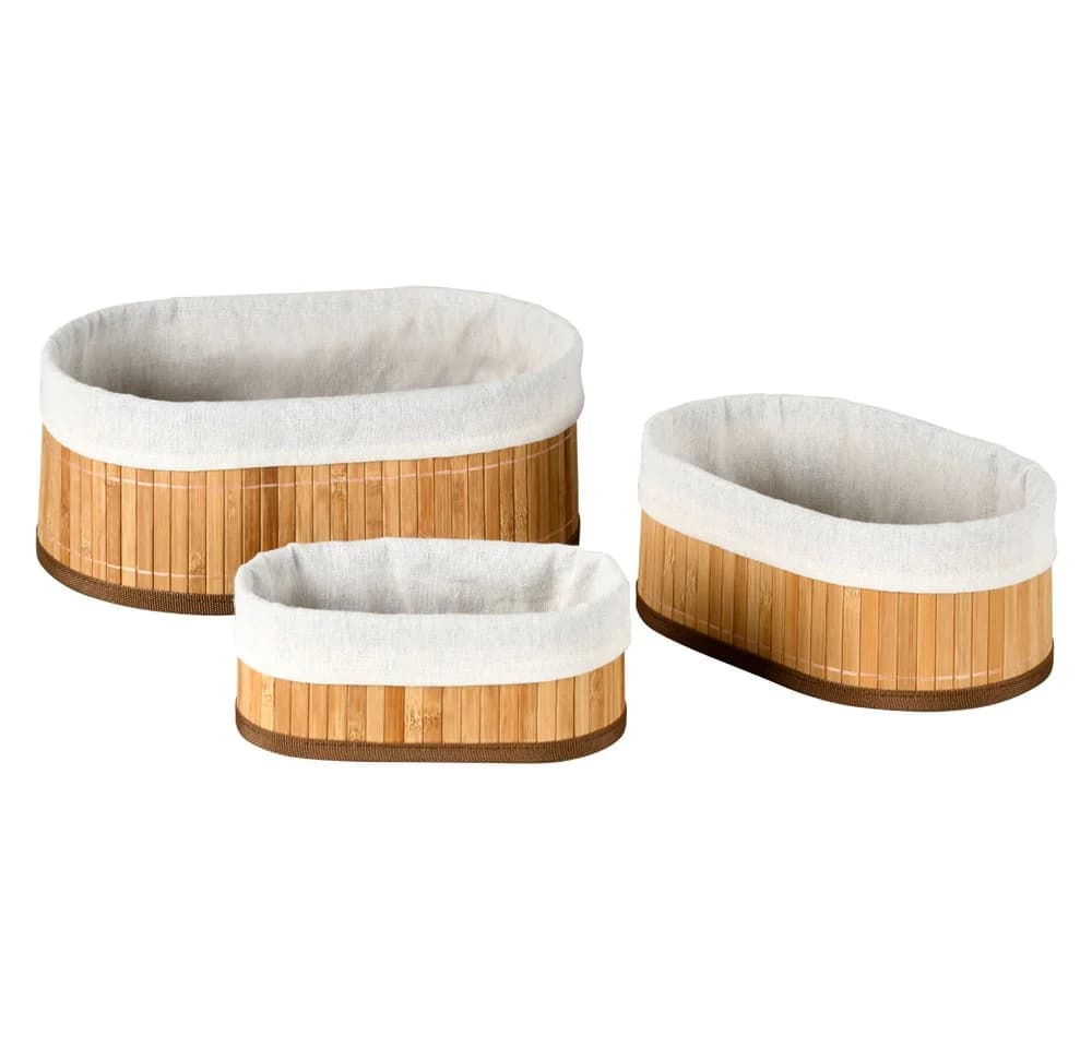 KESPER® Aufbewahrungskorb Bambus Körbchen 3er Set FSC Braun - Bild 2