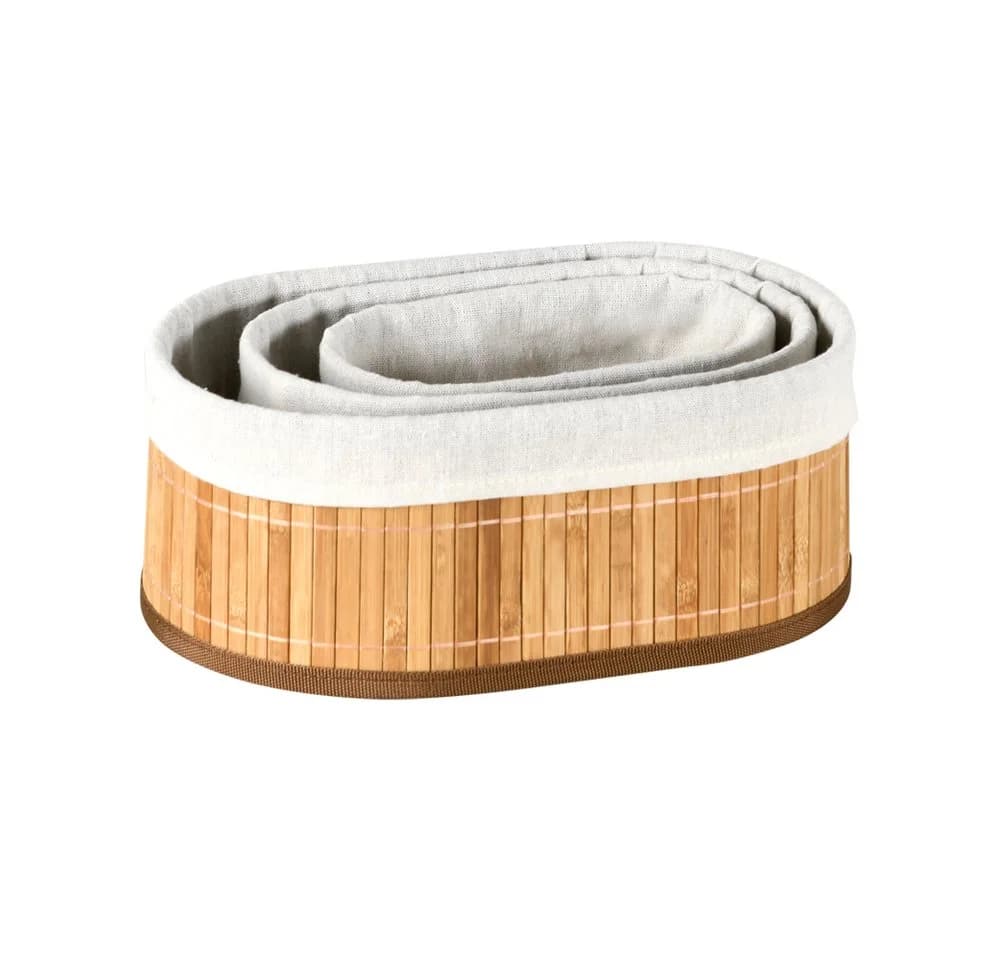 KESPER® Aufbewahrungskorb Bambus Körbchen 3er Set FSC Braun - Bild 3