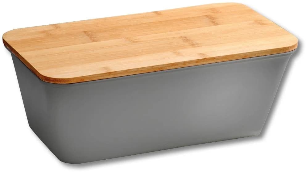 KESPER Brotbox Kunststoff (PP) grau FSC®-Bambus