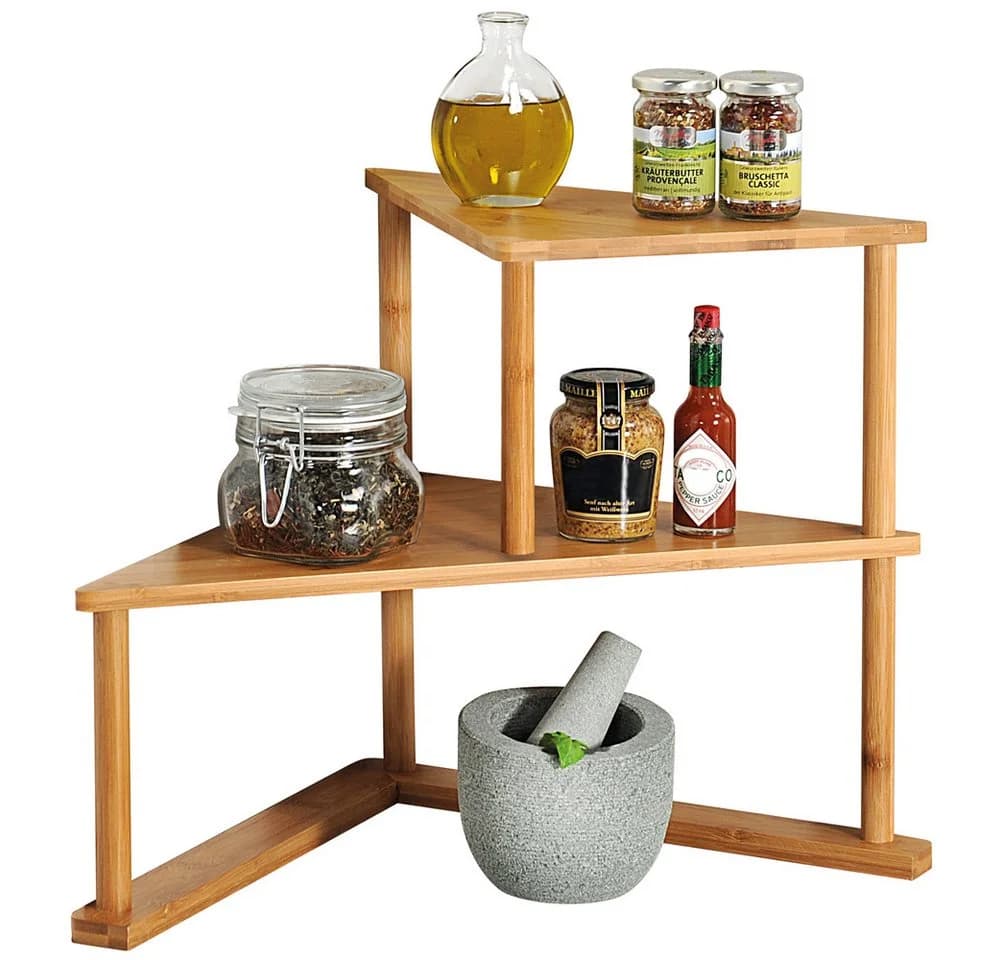 KESPER® Eckregal Küchen-Eck-Regal Bambus FSC 2 Ebenen - Bild 2