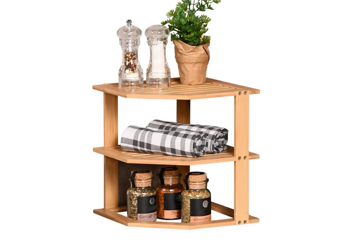 KESPER® Bambus Regal 2-stufig Weiß Modern - Bild 3