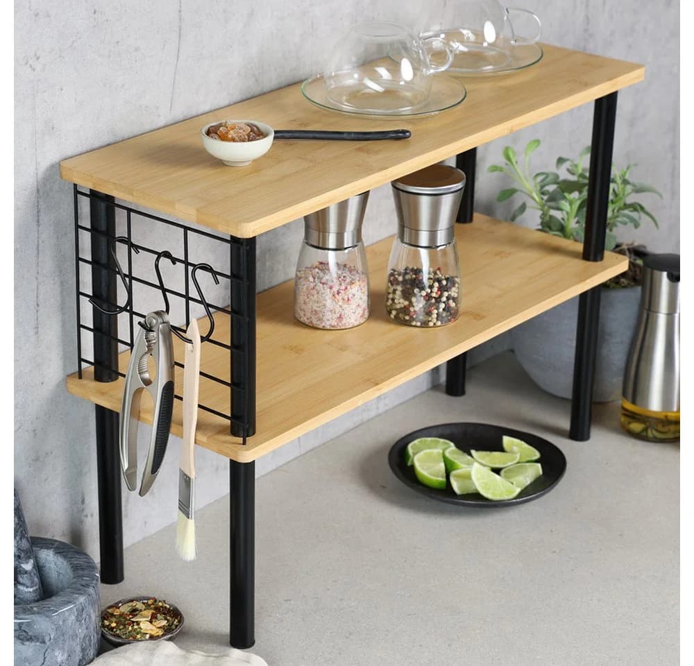KESPER® Küchenregal Weiß mit Drahtgitter-Haken - Bild 3