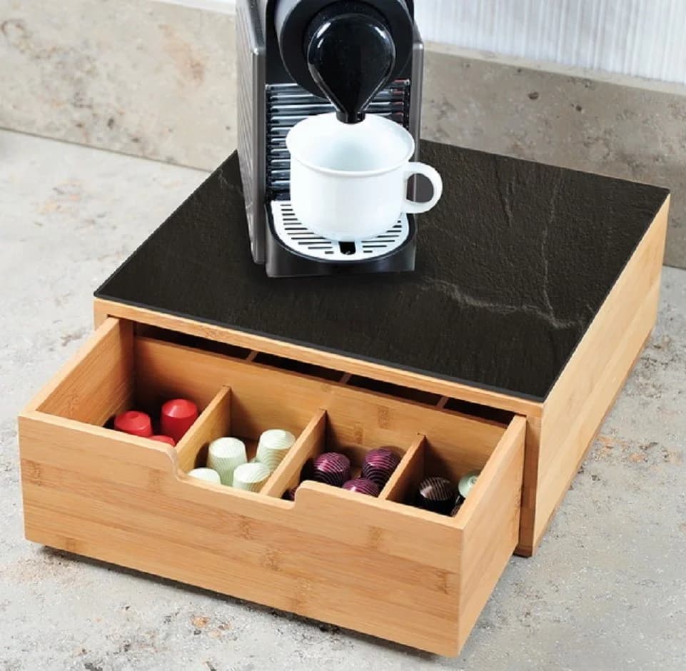 KESPER® Schubladenbox Bambus Glas 30x31x9,5 cm