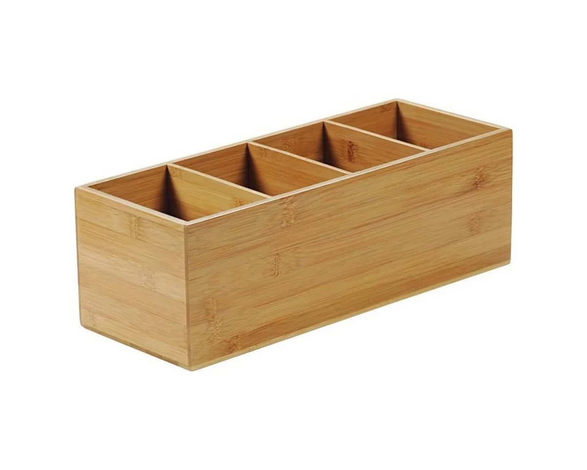 KESPER Besteckkasten Bambus 4 Fächer Natur Organizer