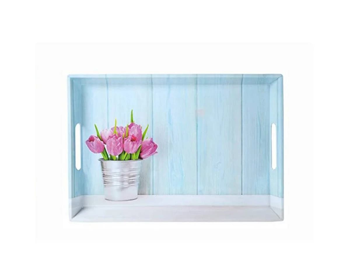 Kesper Serviertablett Tulpen Melamin Kaffee-Design