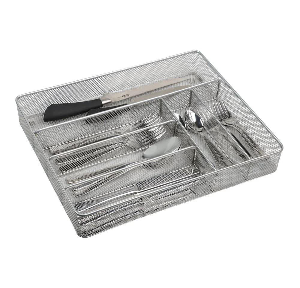 KESPER Besteckkasten 6 Fächer Metall Silber Organizer