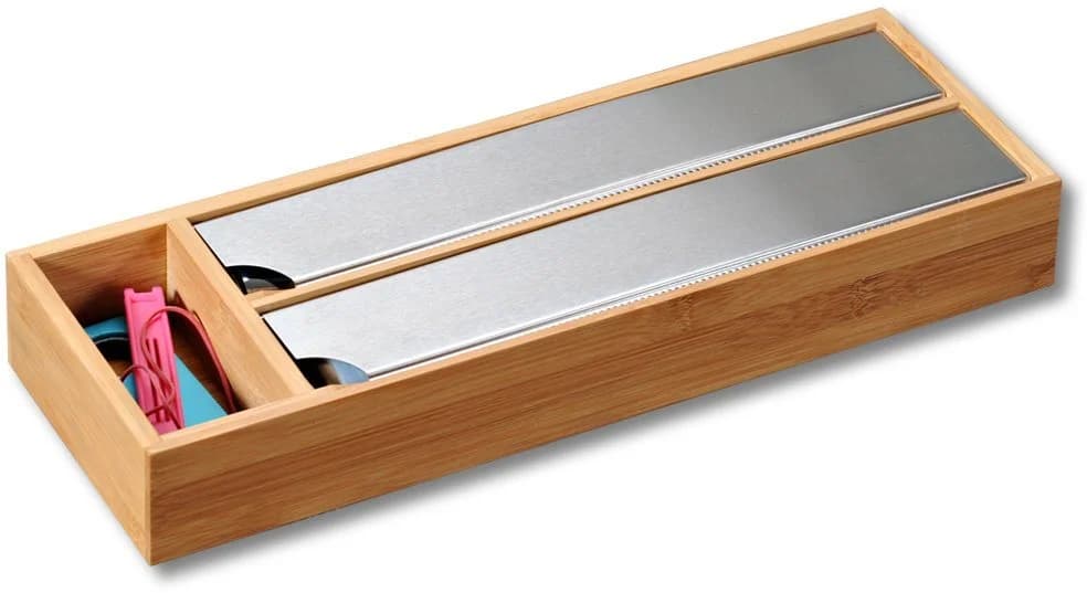 KESPER Folienspender Bambus Beige mit Edelstahl-Deckel - Bild 5