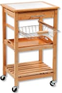 KESPER Küchenwagen Servierwagen Bambus Braun mit Fliesenplatte Bild 3