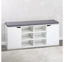 Kesper Schuhschrank mit Sitzkissen und Türen Weiß Bild 1