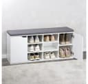 Kesper Schuhschrank mit Sitzkissen und Türen Weiß Bild 3