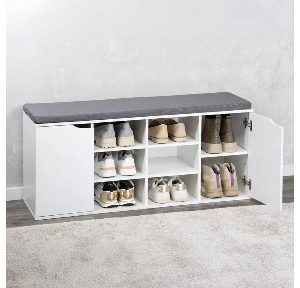 Kesper Schuhschrank mit Sitzkissen und Türen Weiß - Bild 3